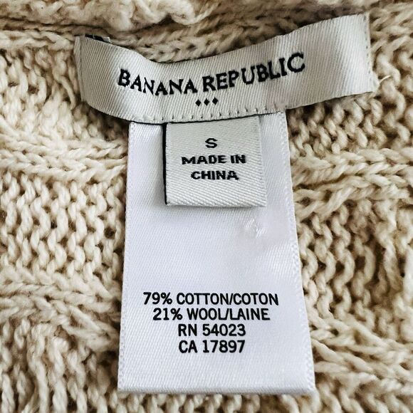 Banana Republic Cream Knitted Short Sleeve Shrug Sweater Size Small - Picture 6 of 6